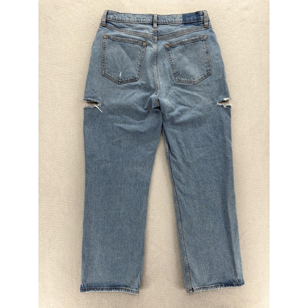 Abercrombie & Fitch 90s Baggy Straight Jeans Womens 10 Blue Low Rise Curve Love - Picture 11 of 12